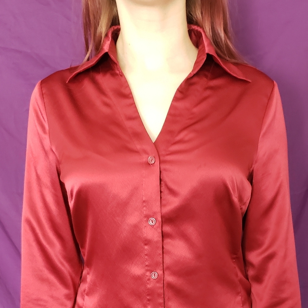 Satin Button Up Blouse